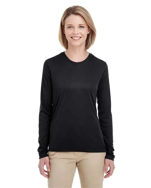 Ultraclub 8622w Women’s Cool & Dry Performance Long-sleeve Top - Black - s