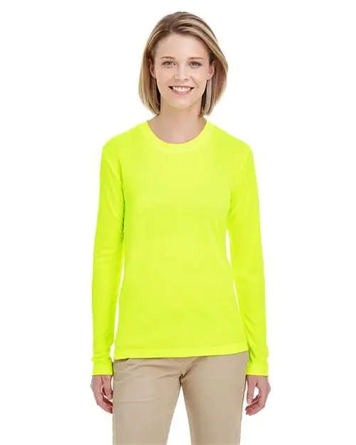 Ultraclub 8622w Women’s Cool & Dry Performance Long-sleeve Top - Bright Yellow - s