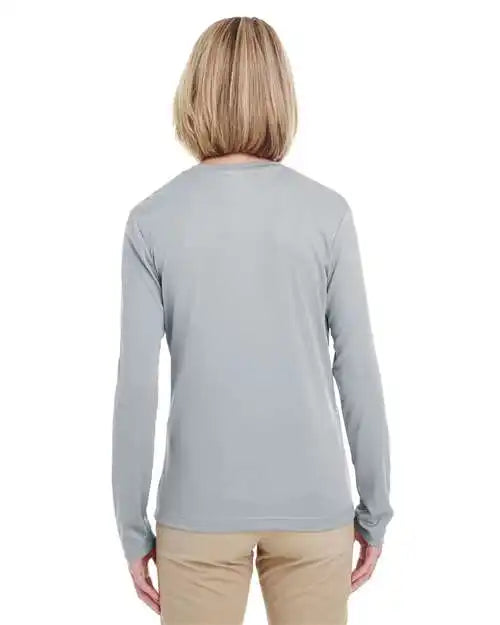 Ultraclub 8622w Women’s Cool &amp; Dry Performance Long-sleeve Top - Grey