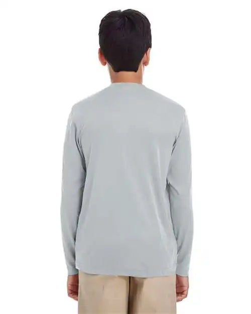 Ultraclub 8622y Youth Cool & Dry Performance Long Sleeve Top - Grey - l