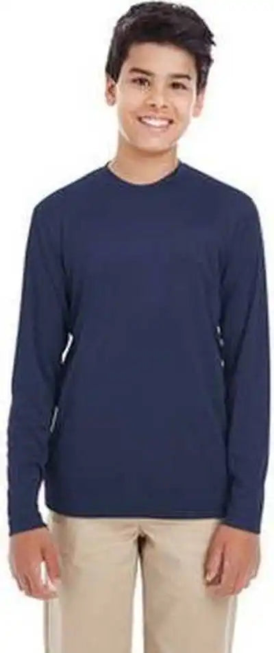 Ultraclub 8622y Youth Cool & Dry Performance Long-sleeve Top - Navy