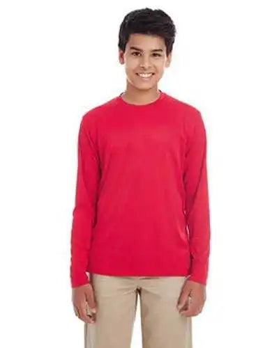 Ultraclub 8622y Youth Cool & Dry Performance Long-sleeve Top - Red