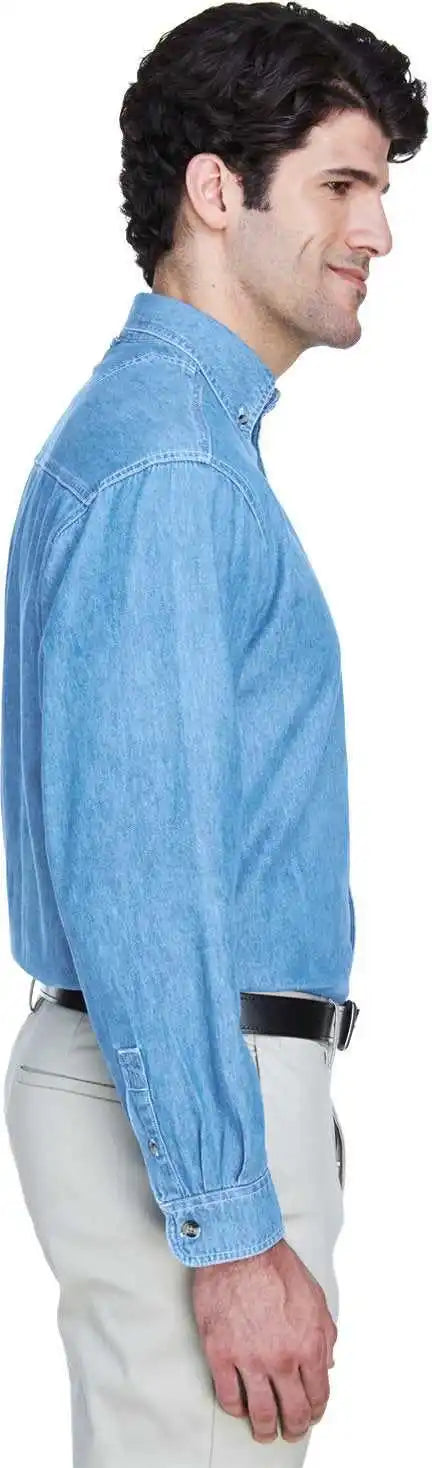 Ultraclub 8960 Men’s Cypress Denim Withpocket Light Blue