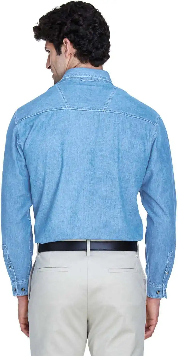 Ultraclub 8960 Men’s Cypress Denim Withpocket Light Blue