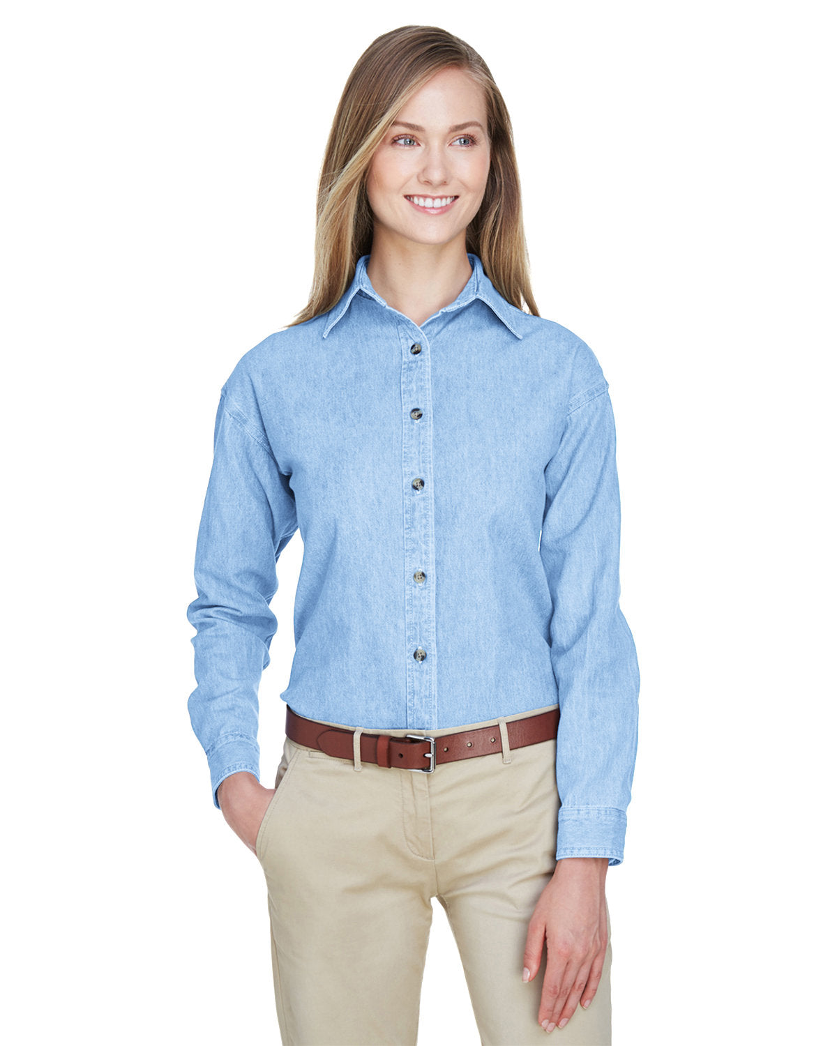 Ultraclub 8966u Women’s Cypress Denim - 8966 - Light Blue