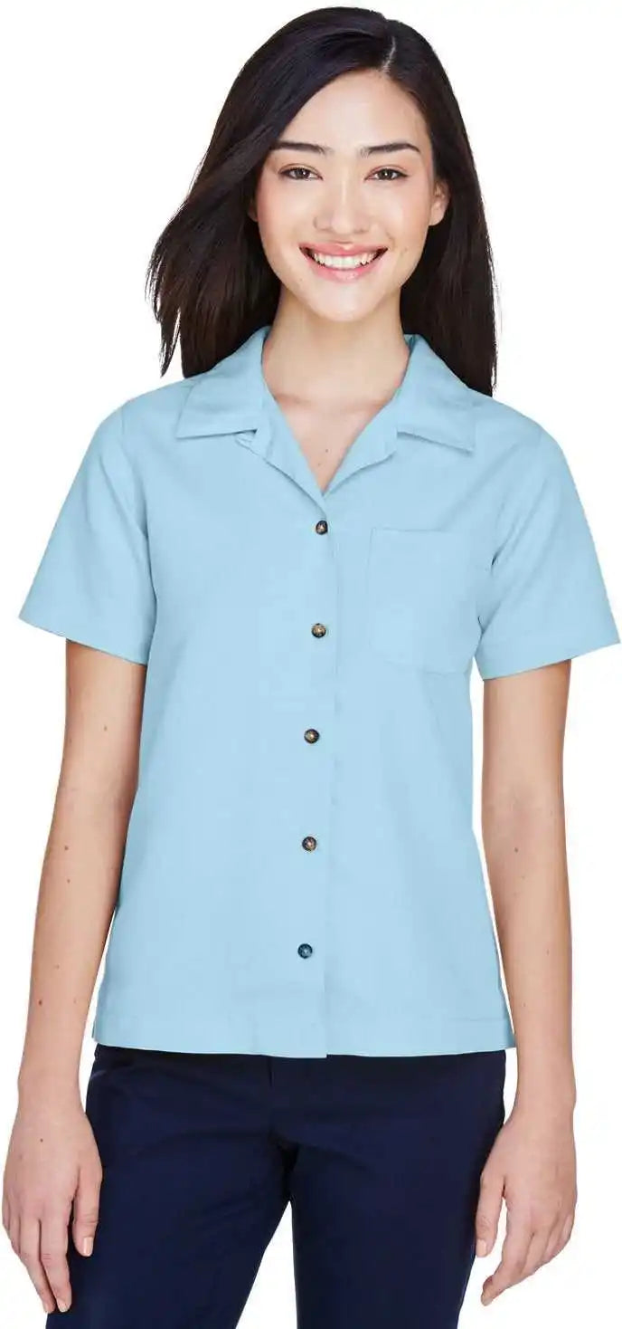 Ultraclub 8981 Ladies’ Cabana Breeze Camp Shirt - Island Blue