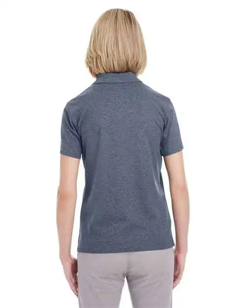 Ultraclub Uc100w Women’s Heathered Pique Polo - Navy Heather