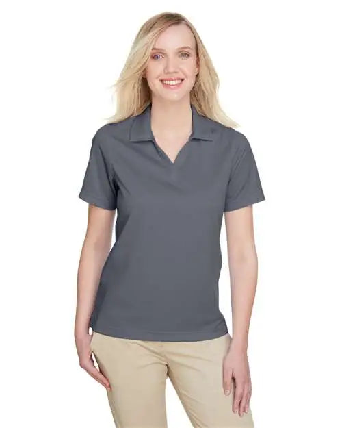 Ultraclub Uc102w Women’s Cavalry Twill Performance Polo - Charcoal Navy