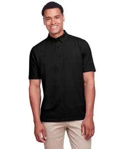 Ultraclub Uc105 Men’s Lakeshore Stretch Cotton Performance Polo - Black