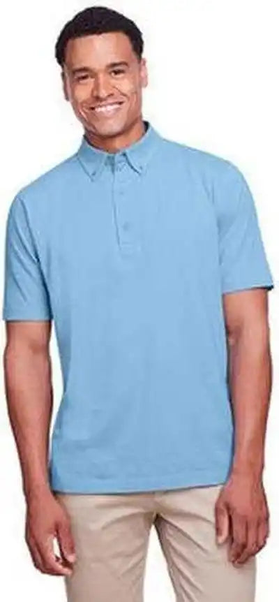 Ultraclub Uc105 Men’s Lakeshore Stretch Cotton Performance Polo - Columbia Blue