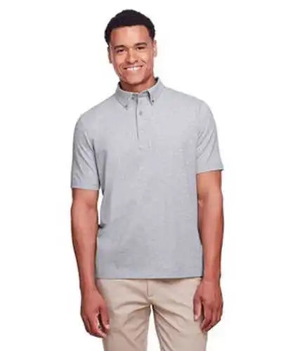 Ultraclub Uc105 Men’s Lakeshore Stretch Cotton Performance Polo - Heather Gray