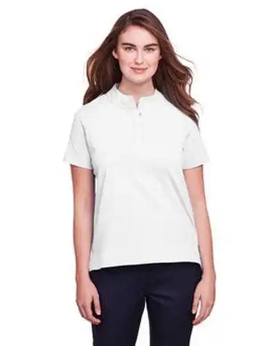 Ultraclub Uc105w Ladies’ Lakeshore Stretch Cotton Performance Polo - White