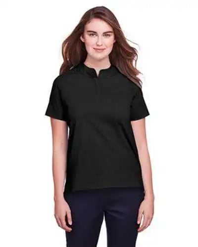 Ultraclub Uc105w Ladies’ Lakeshore Stretch Cotton Performance Polo Black