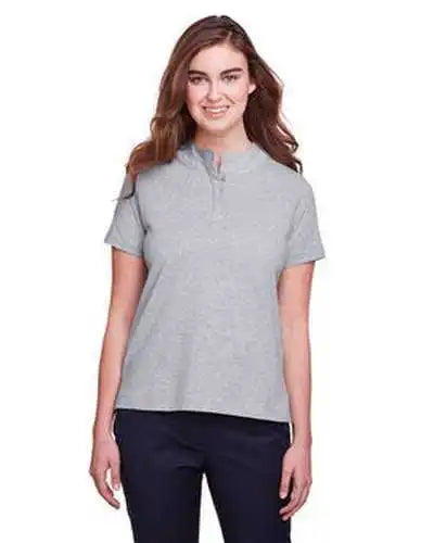 Ultraclub Uc105w Ladies’ Lakeshore Stretch Cotton Performance Polo - Heather Gray