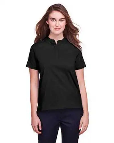 Ultraclub Uc105w Ladies’ Lakeshore Stretch Cotton Performance Polo - Black