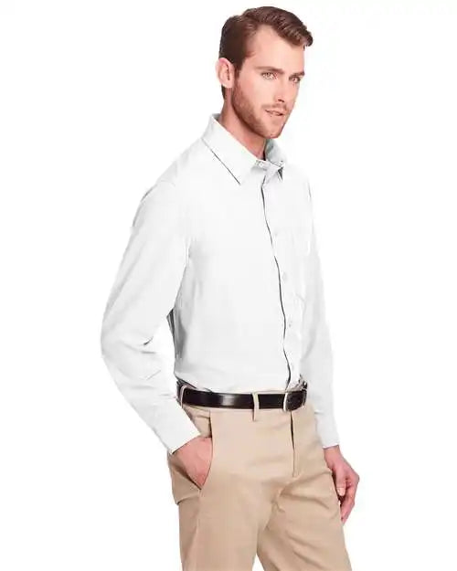 Ultraclub Uc500 Men’s Bradley Performance Woven Shirt - White