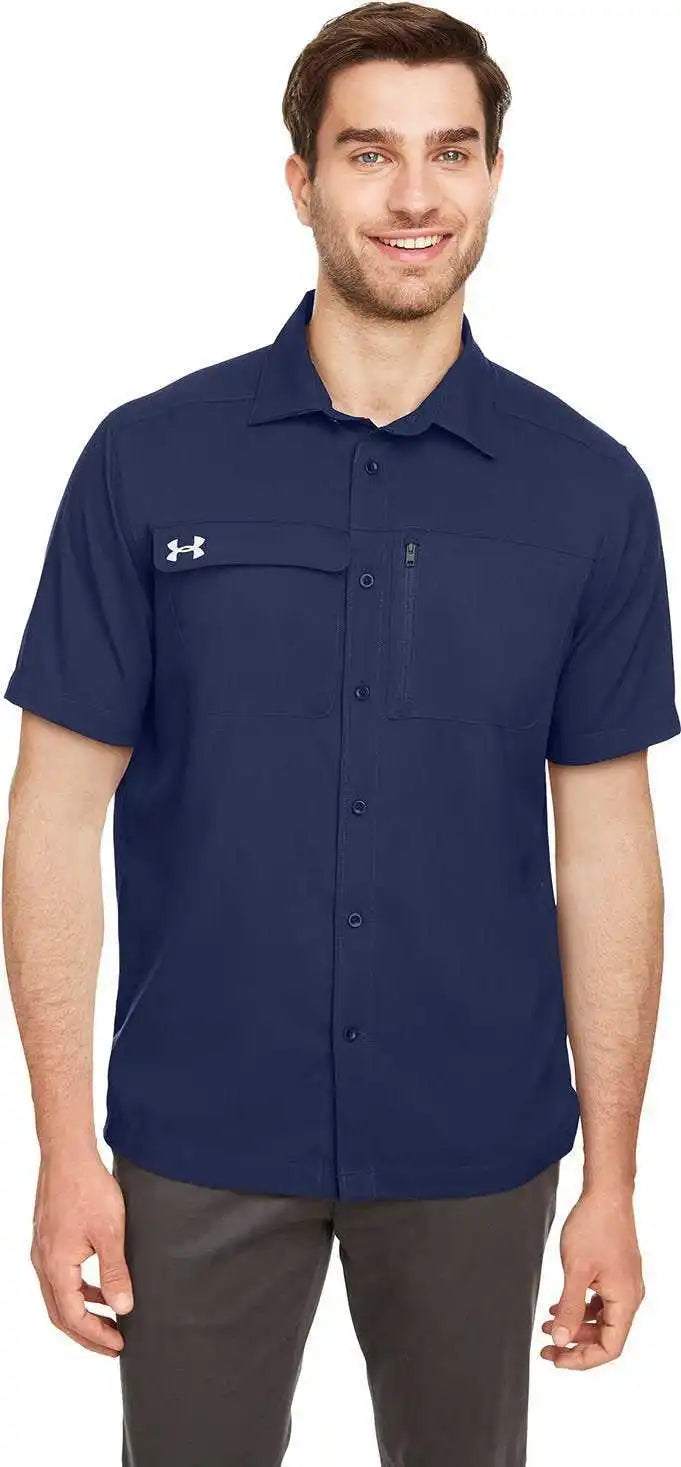 Under Armour 1351360 Men’s Motivate Coach Woven Shirt - Midnight Navy White