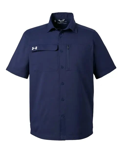 Under Armour 1351360 Motivate Coach Woven Shirt - Midnight Navy White