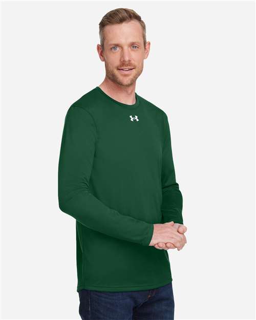 Under Armour 1376843 Team Tech Long Sleeve T-shirt - Forest Green White