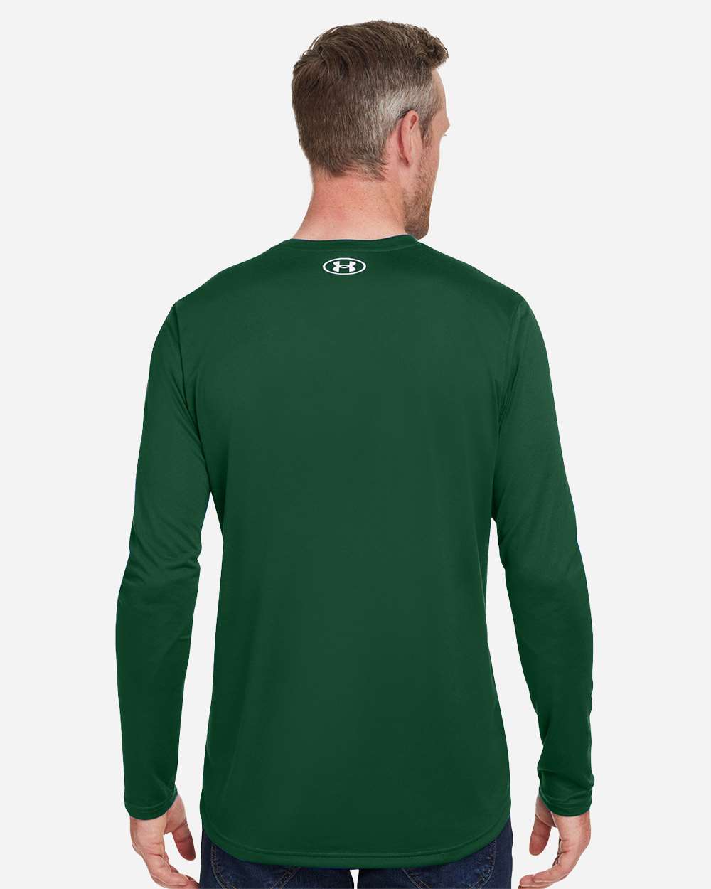 Under Armour 1376843 Team Tech Long Sleeve T-shirt - Forest Green White