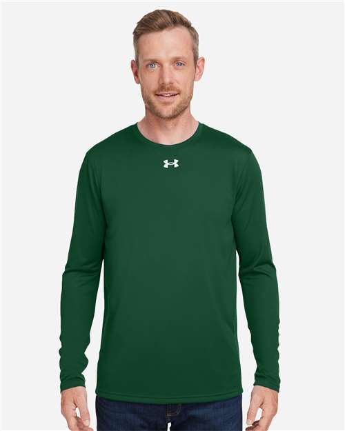 Under Armour 1376843 Team Tech Long Sleeve T-shirt - Forest Green White