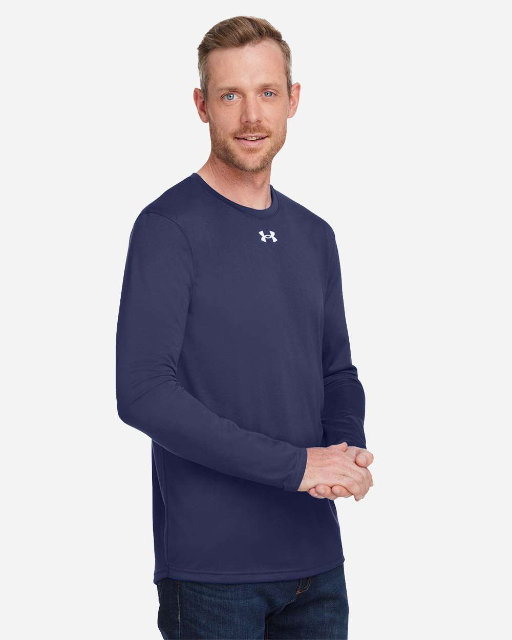 Under Armour 1376843 Team Tech Long Sleeve T-shirt - Midnight Navy White