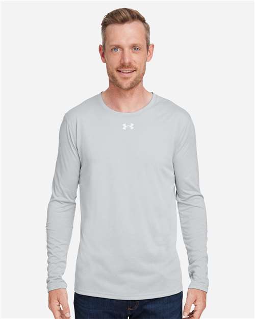 Under Armour 1376843 Team Tech Long Sleeve T-shirt - Mod Grey Light Heather White