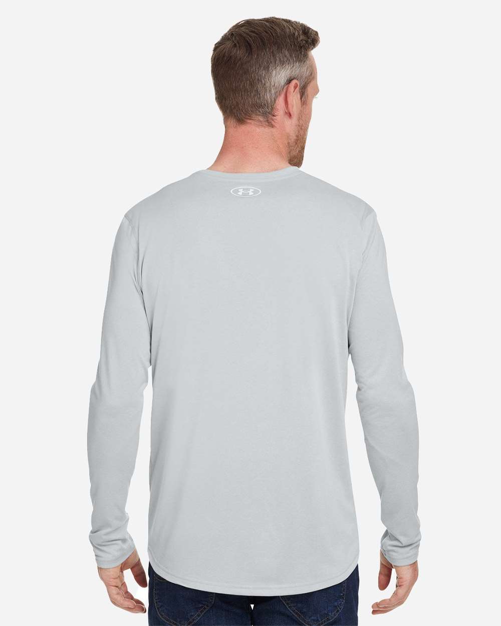 Under Armour 1376843 Team Tech Long Sleeve T-shirt - Mod Grey Light Heather White