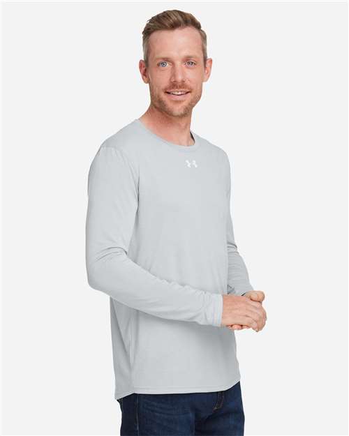Under Armour 1376843 Team Tech Long Sleeve T-shirt - Mod Grey Light Heather White