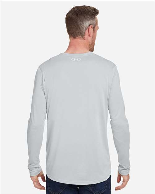 Under Armour 1376843 Team Tech Long Sleeve T-shirt - Mod Grey Light Heather White