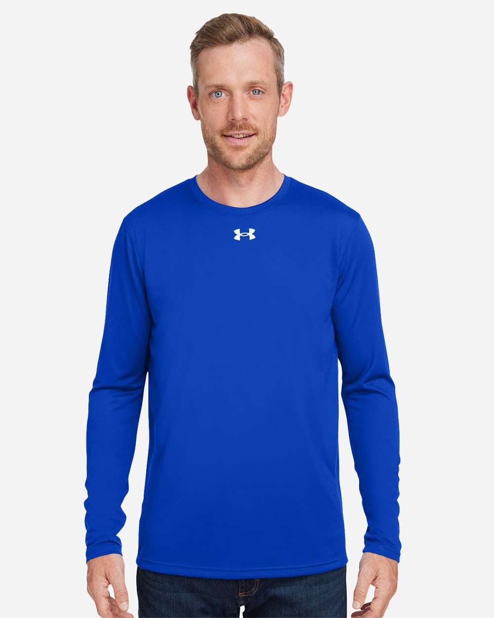 Under Armour 1376843 Team Tech Long Sleeve T-shirt - Royal White