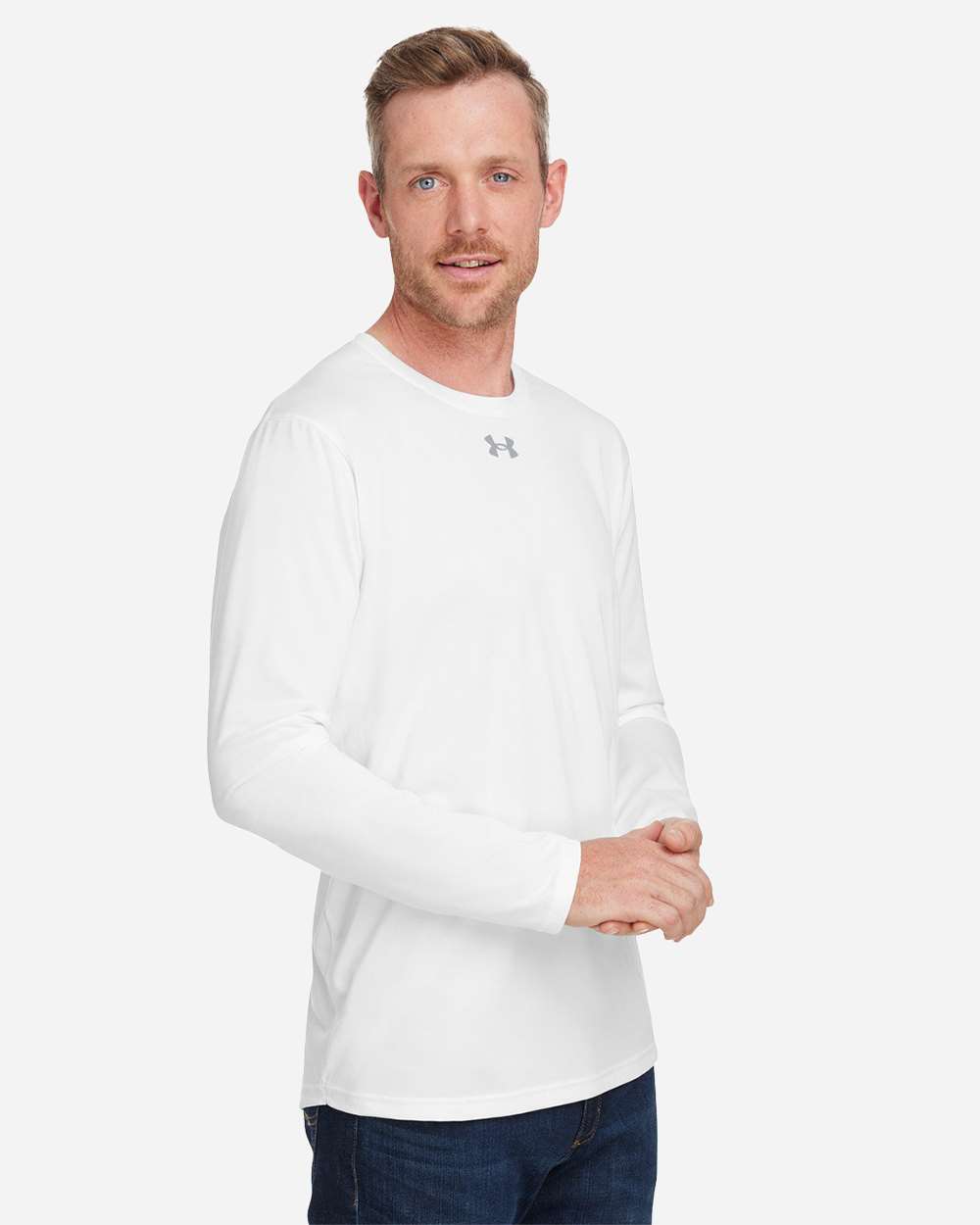 Under Armour 1376843 Team Tech Long Sleeve T-shirt - White Mod Grey