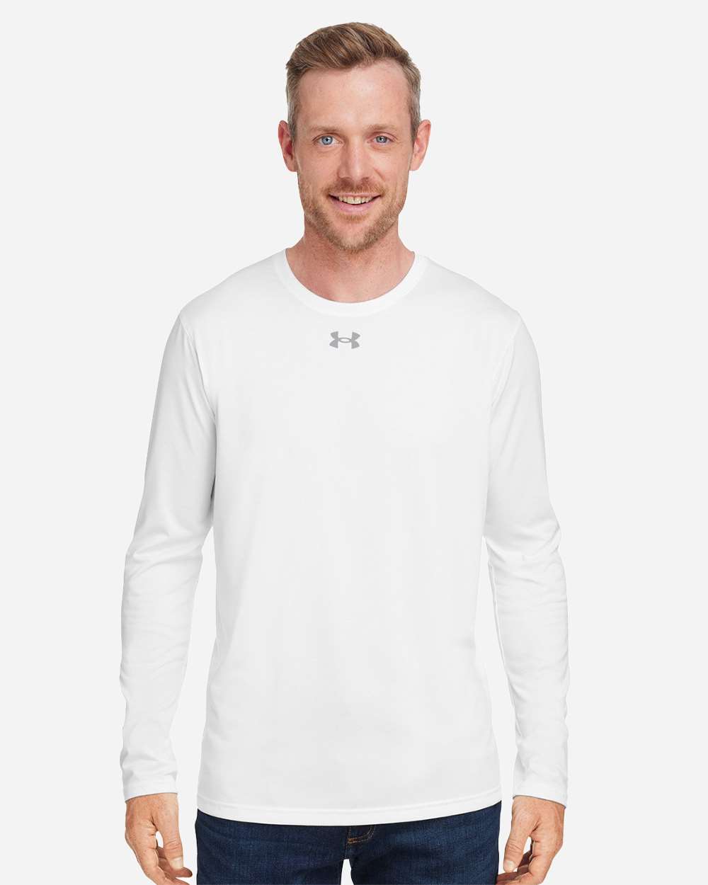 Under Armour 1376843 Team Tech Long Sleeve T-shirt - White Mod Grey