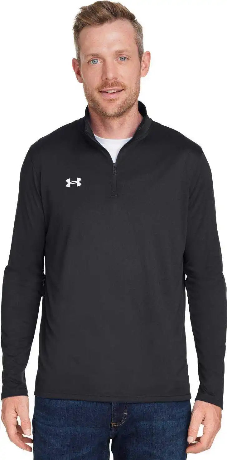 Under Armour 1376844 Men’s Team Tech Quarter Zip Black White