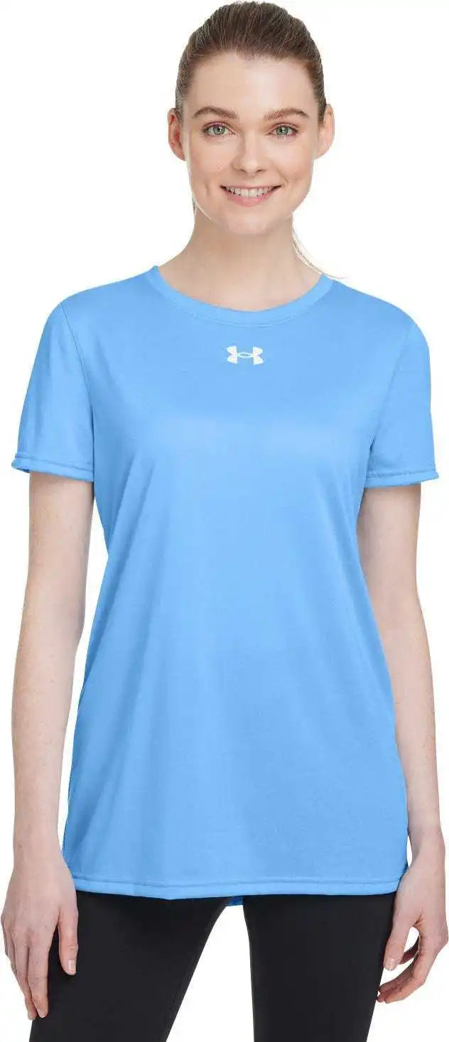 Under Armour 1376847 Ladies’ Team Tech t Shirt Carolina Blue White