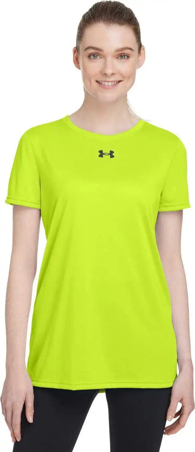 Under Armour 1376847 Ladies’ Team Tech t Shirt Hi Visibility Yellow Black