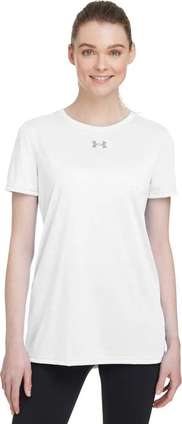 Under Armour 1376847 Ladies’ Team Tech t Shirt White Mod Gray