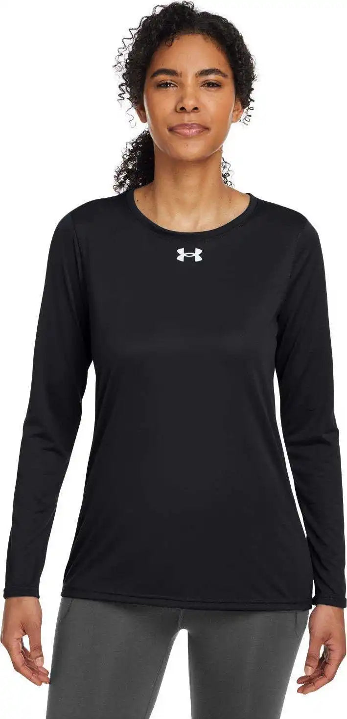 Under Armour 1376852 Ladies’ Team Tech Long Sleeve t Shirt Black White