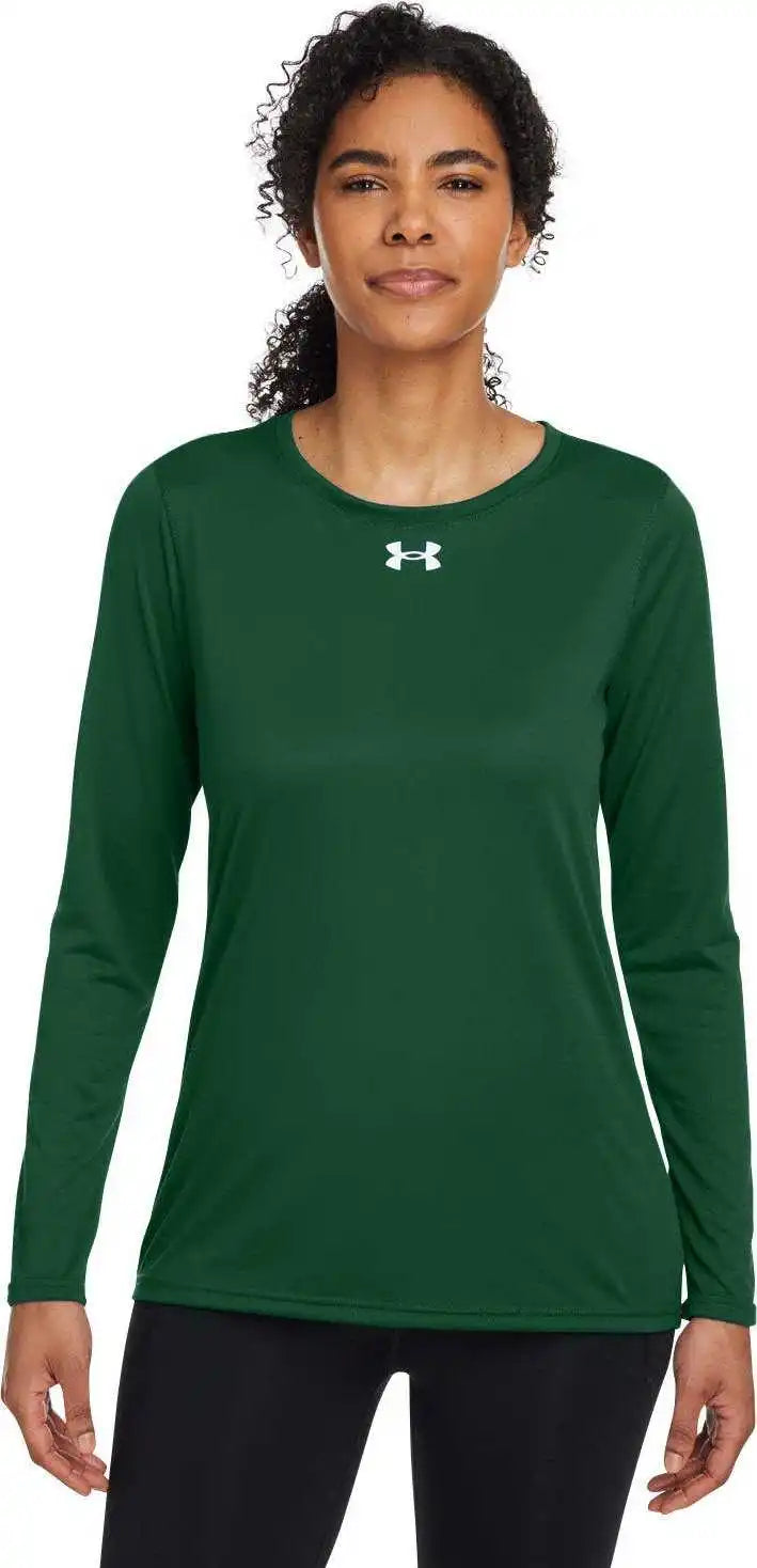 Under Armour 1376852 Ladies’ Team Tech Long Sleeve t Shirt Forest Green White