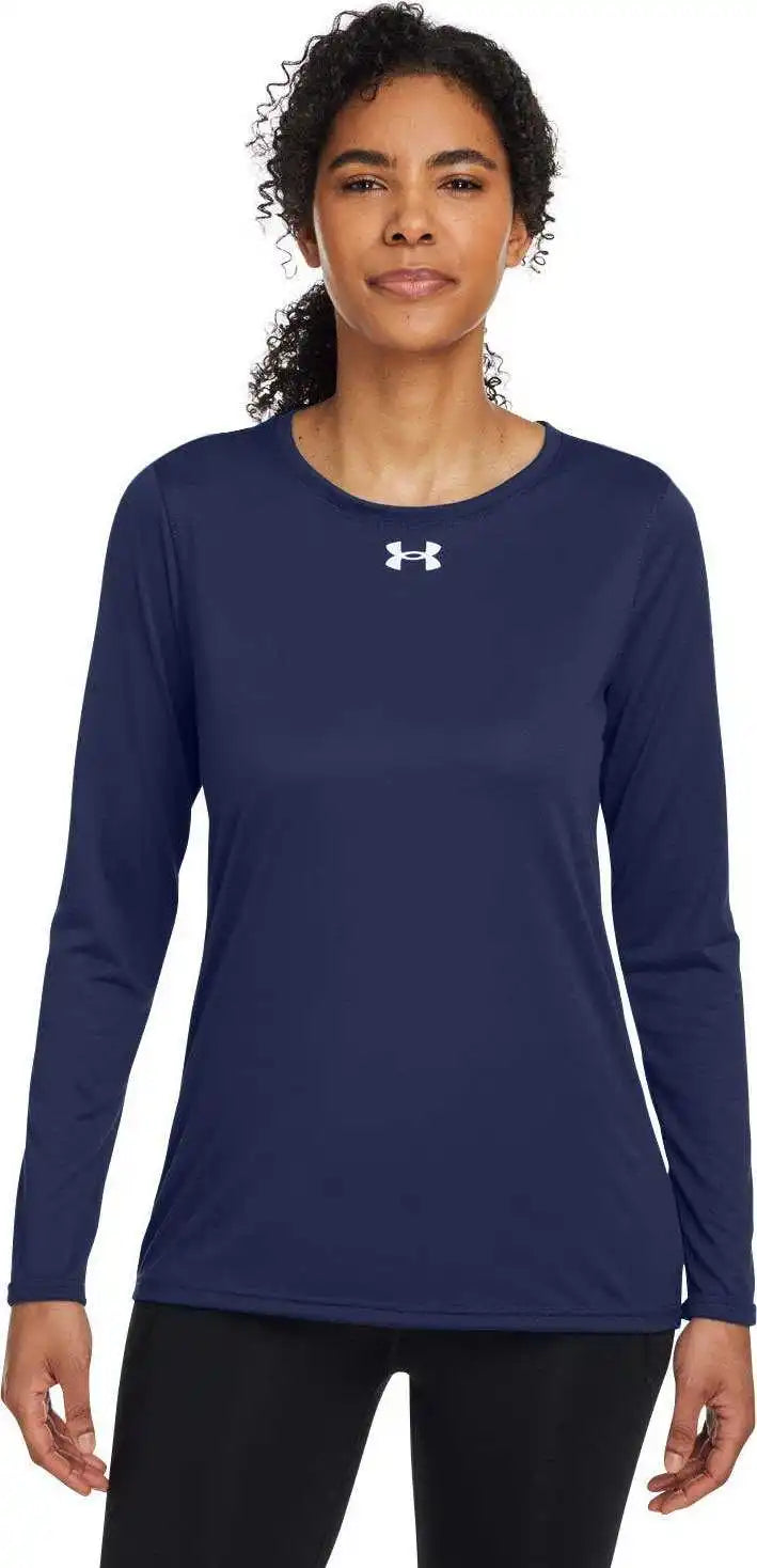 Under Armour 1376852 Ladies’ Team Tech Long Sleeve t Shirt Midnight Navy White