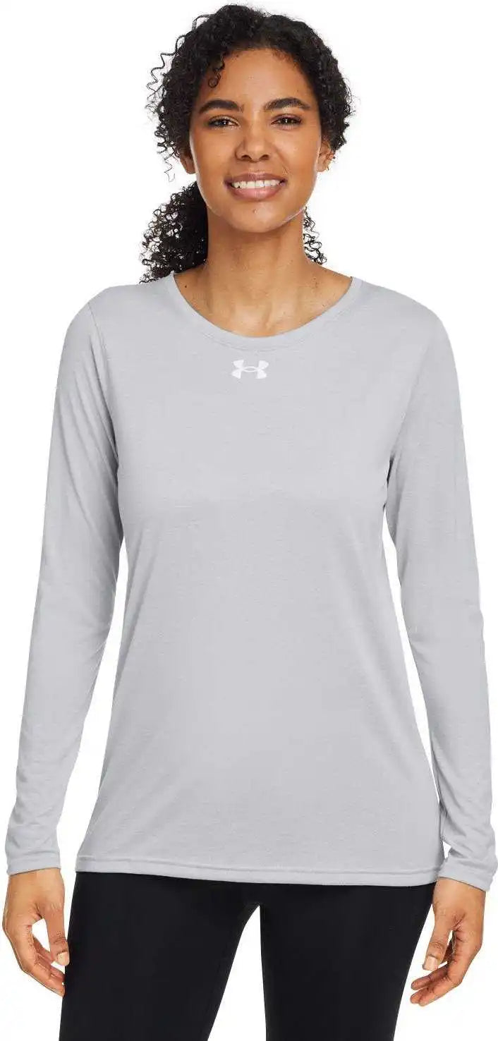 Under Armour 1376852 Ladies’ Team Tech Long Sleeve t Shirt Mod Gray White