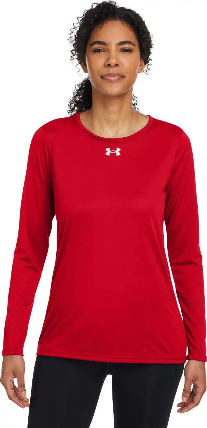 Under Armour 1376852 Ladies’ Team Tech Long Sleeve t Shirt Red White