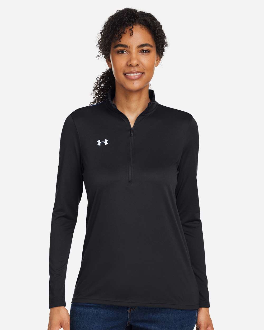 Under Armour 1376862 Women’s Team Tech Half-zip - Black White