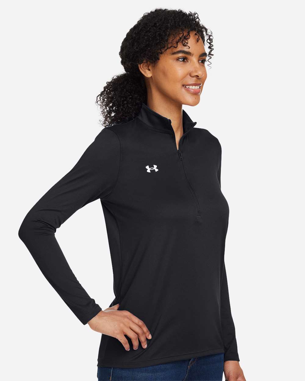 Under Armour 1376862 Women’s Team Tech™ Half-zip - Black White