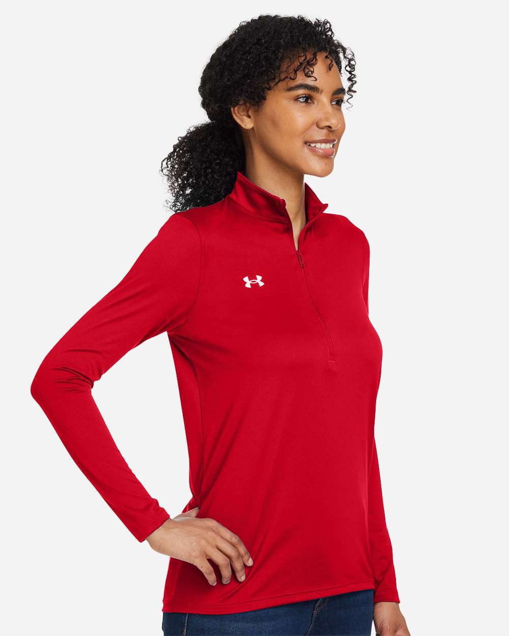 Under Armour 1376862 Women’s Team Tech Half-zip - Red White