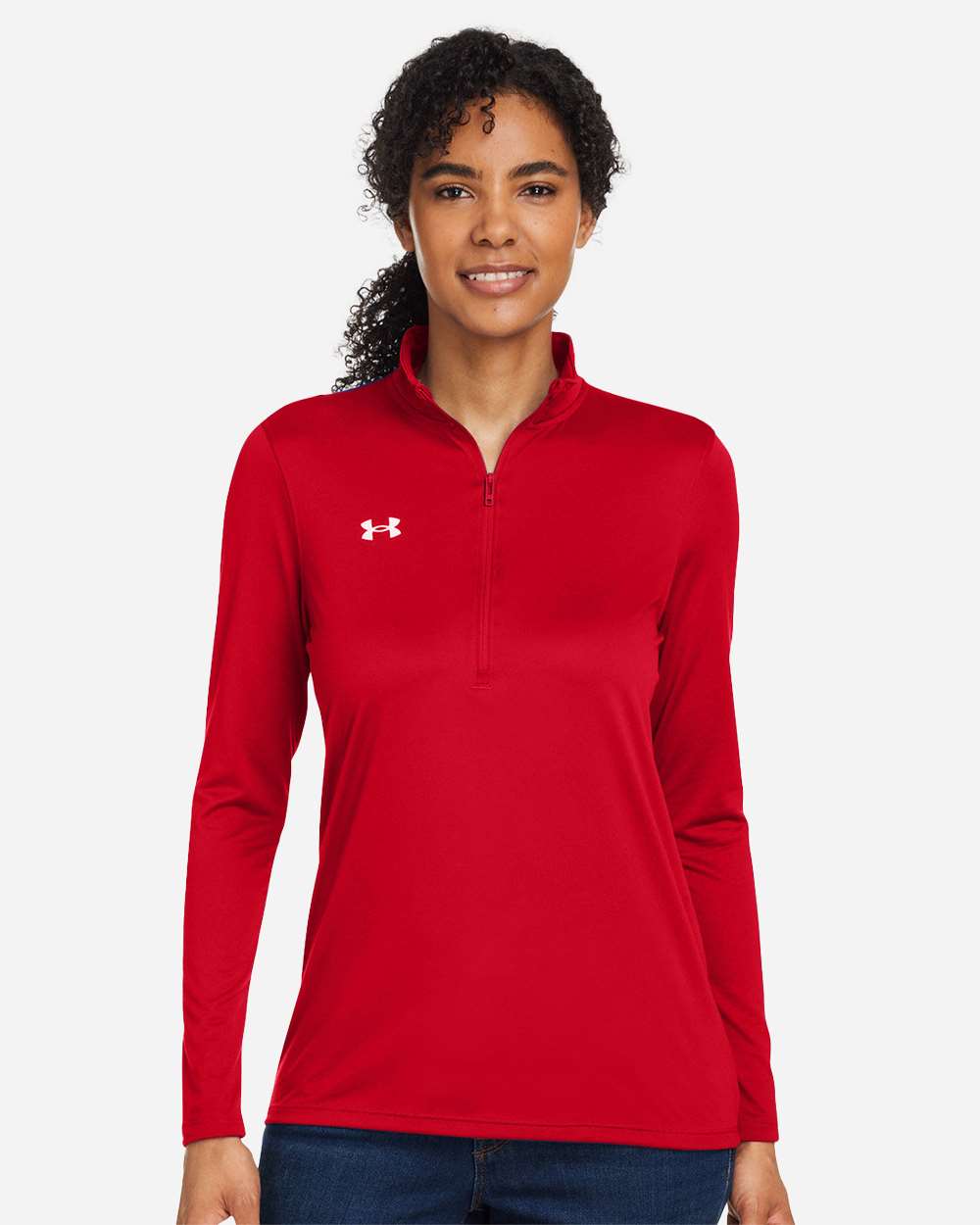 Under Armour 1376862 Women’s Team Tech Half-zip - Red White