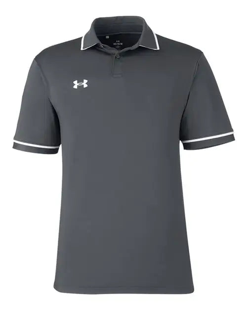 Under Armour 1376904 Tipped Teams Performance Polo - Cs Grey Light Heather White
