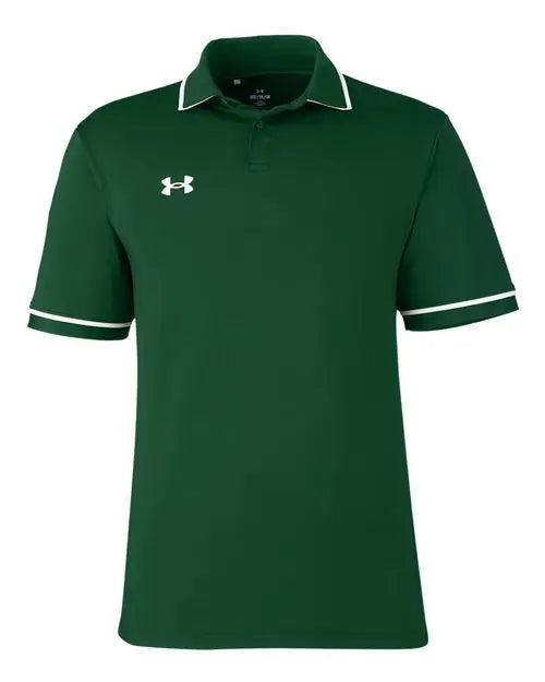 Under Armour 1376904 Tipped Teams Performance Polo - Forest Green White
