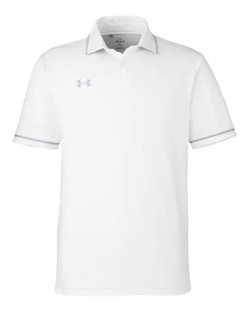 Under Armour 1376904 Tipped Teams Performance Polo - White Mod Grey