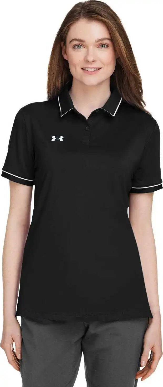 Under Armour 1376905 Ladies’ Tipped Teams Performance Polo - Black White